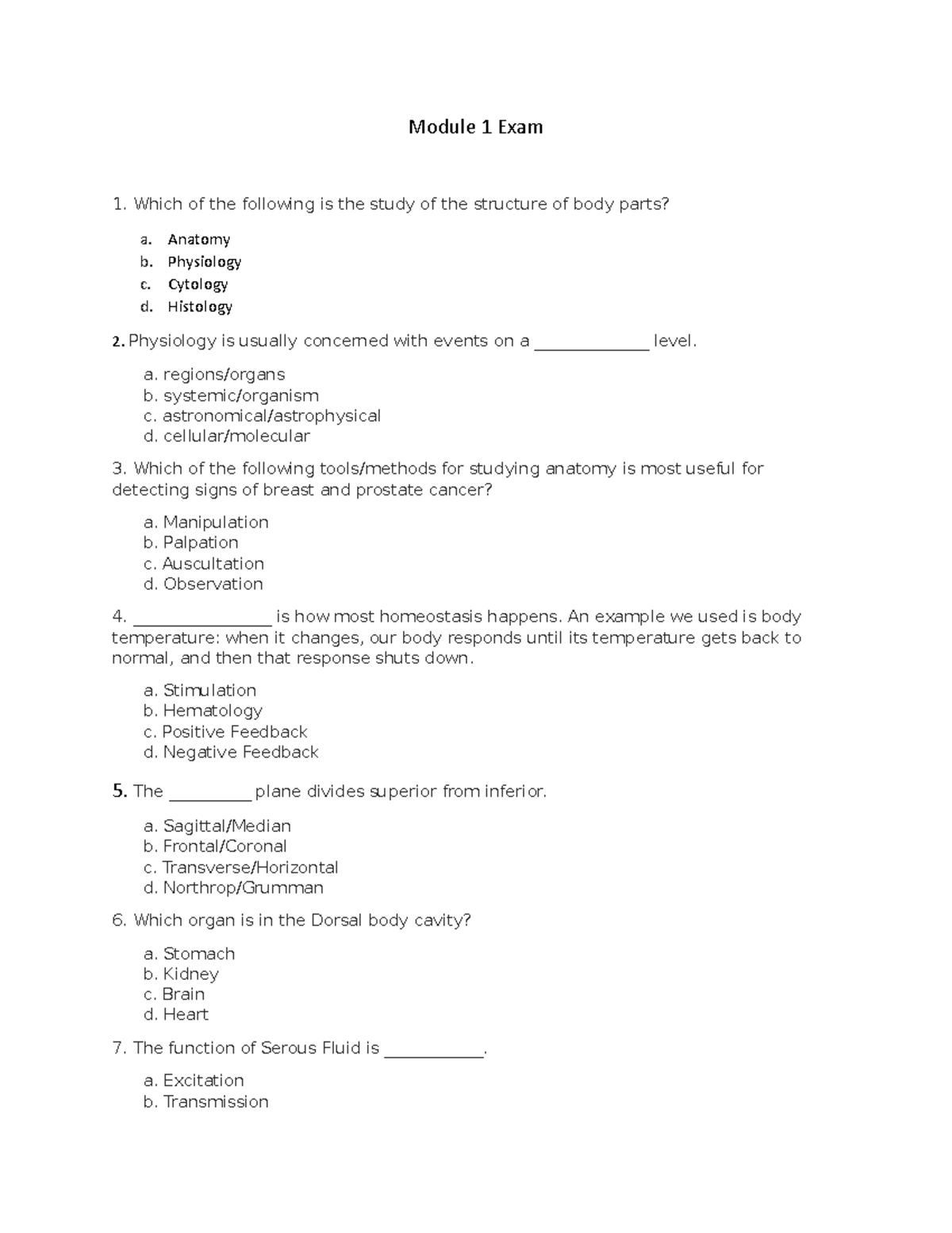 Module 1 Exam - this is a copy of something that i made from my notes ...