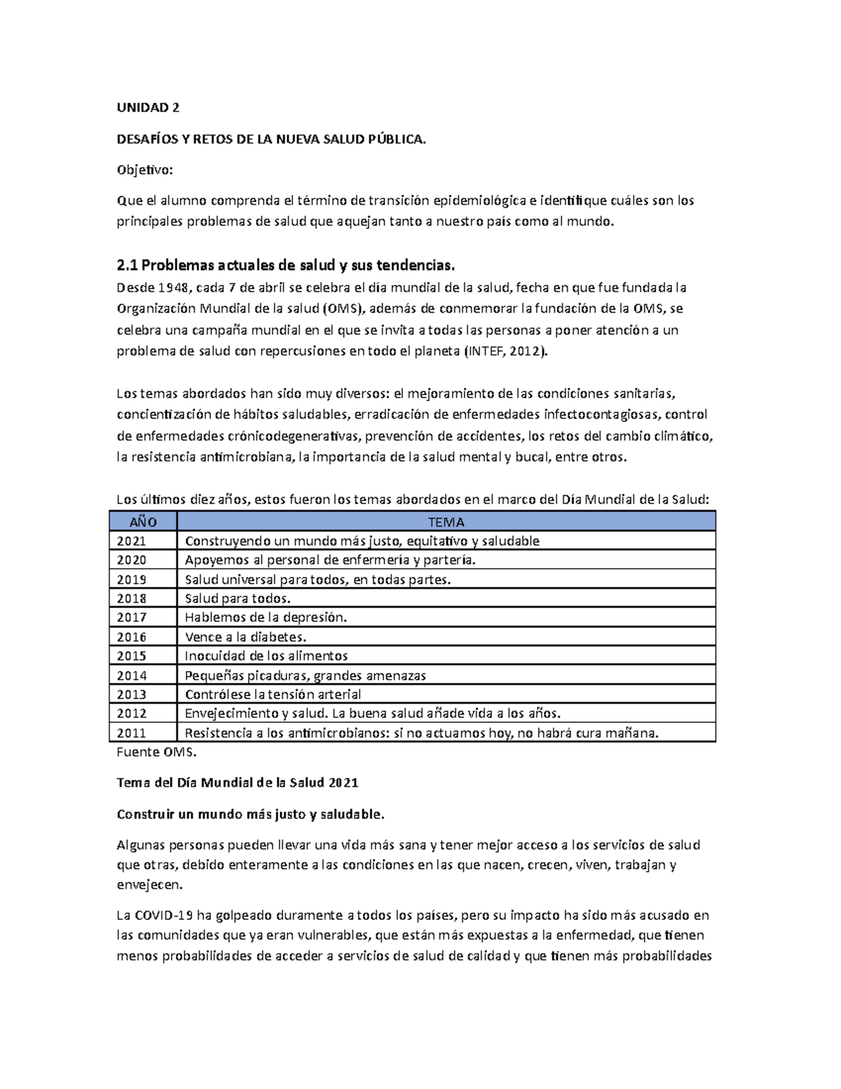 Unidad 2 Desafíos Y Retos DE LA Nueva Salud Pública - UNIDAD 2 DESAFÍOS ...