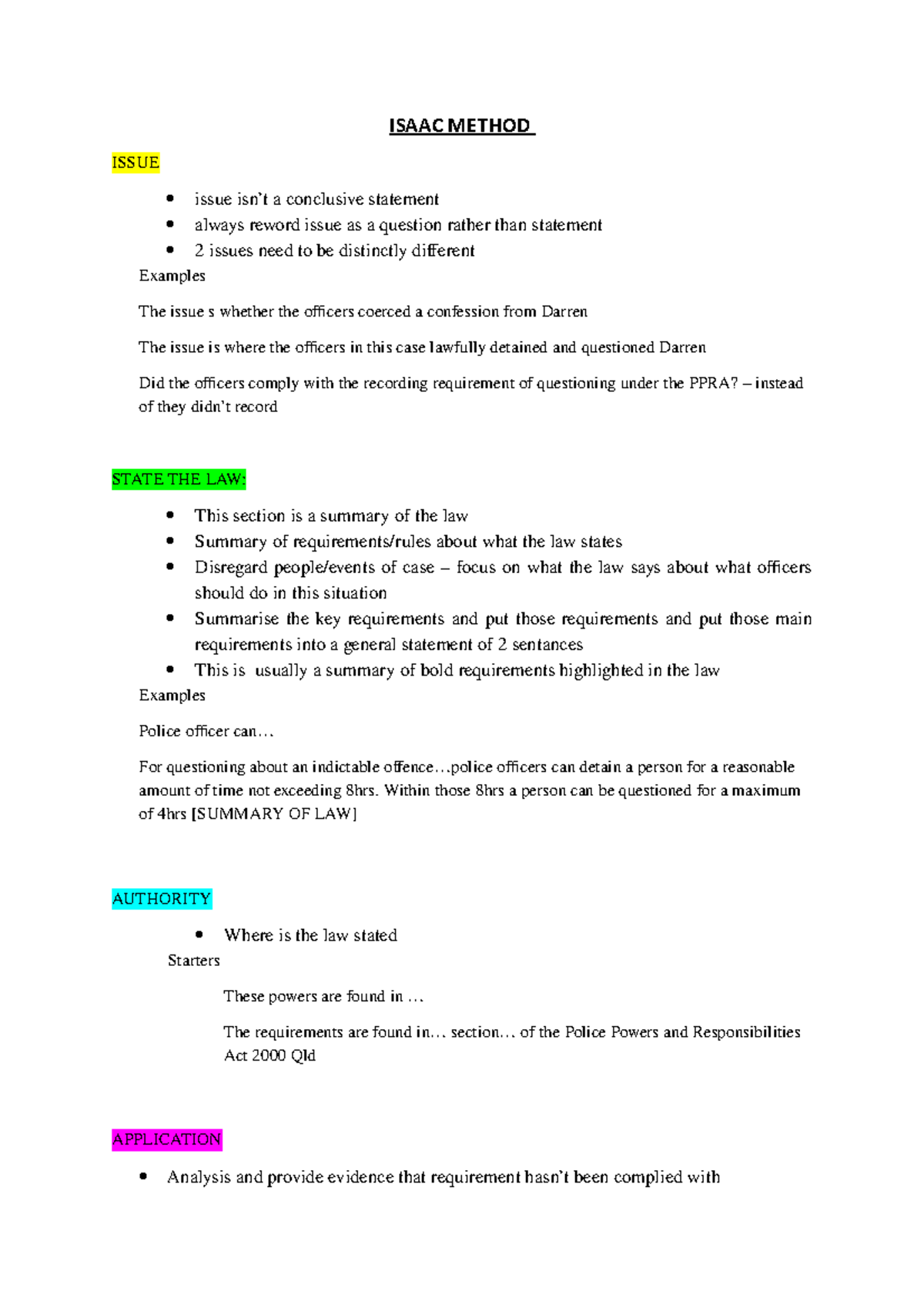 Isaac Method - readings log - ISAAC METHOD ISSUE issue isn’t a ...