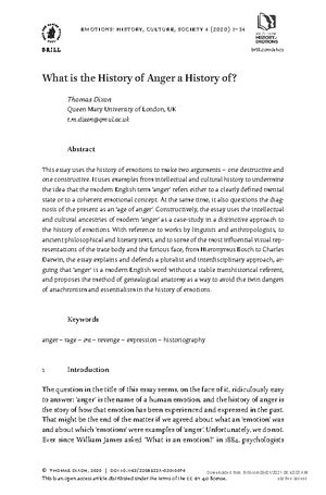 Emotions- History, Culture, Society] What is the History of Anger ...