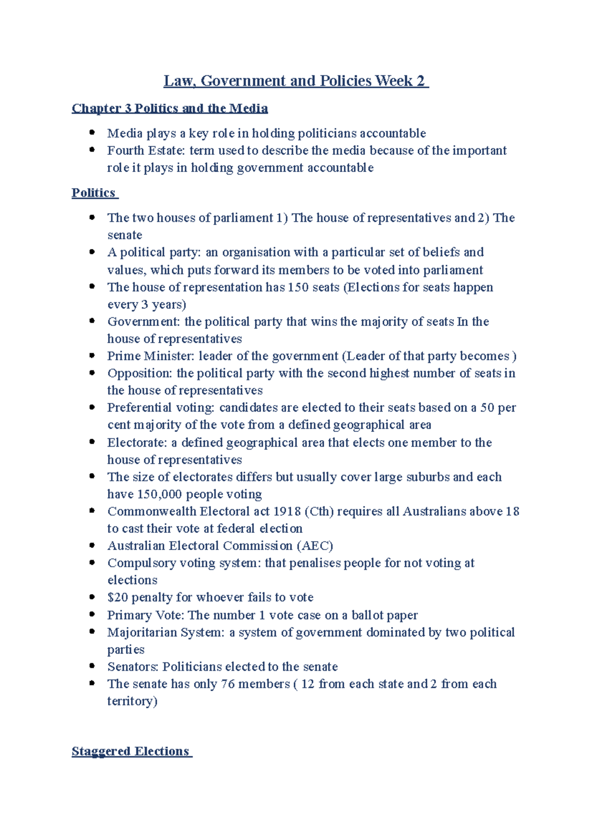 Week 2 Chapter Notes - Law, Government and Policies Week 2 Chapter 3 ...