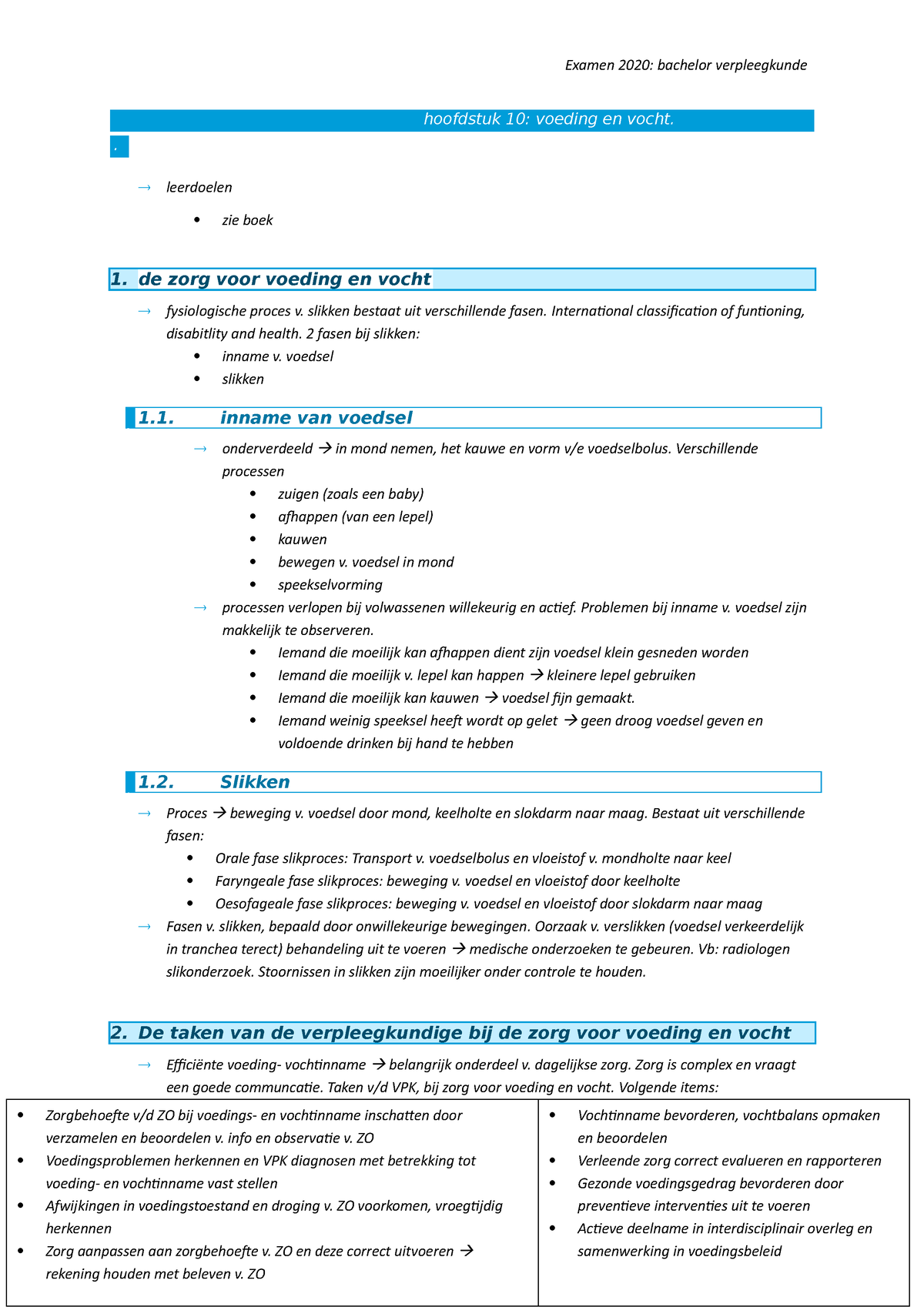 Hoofdstuk 11 Voeding En Vocht - Hoofdstuk 10: Voeding En Vocht ...