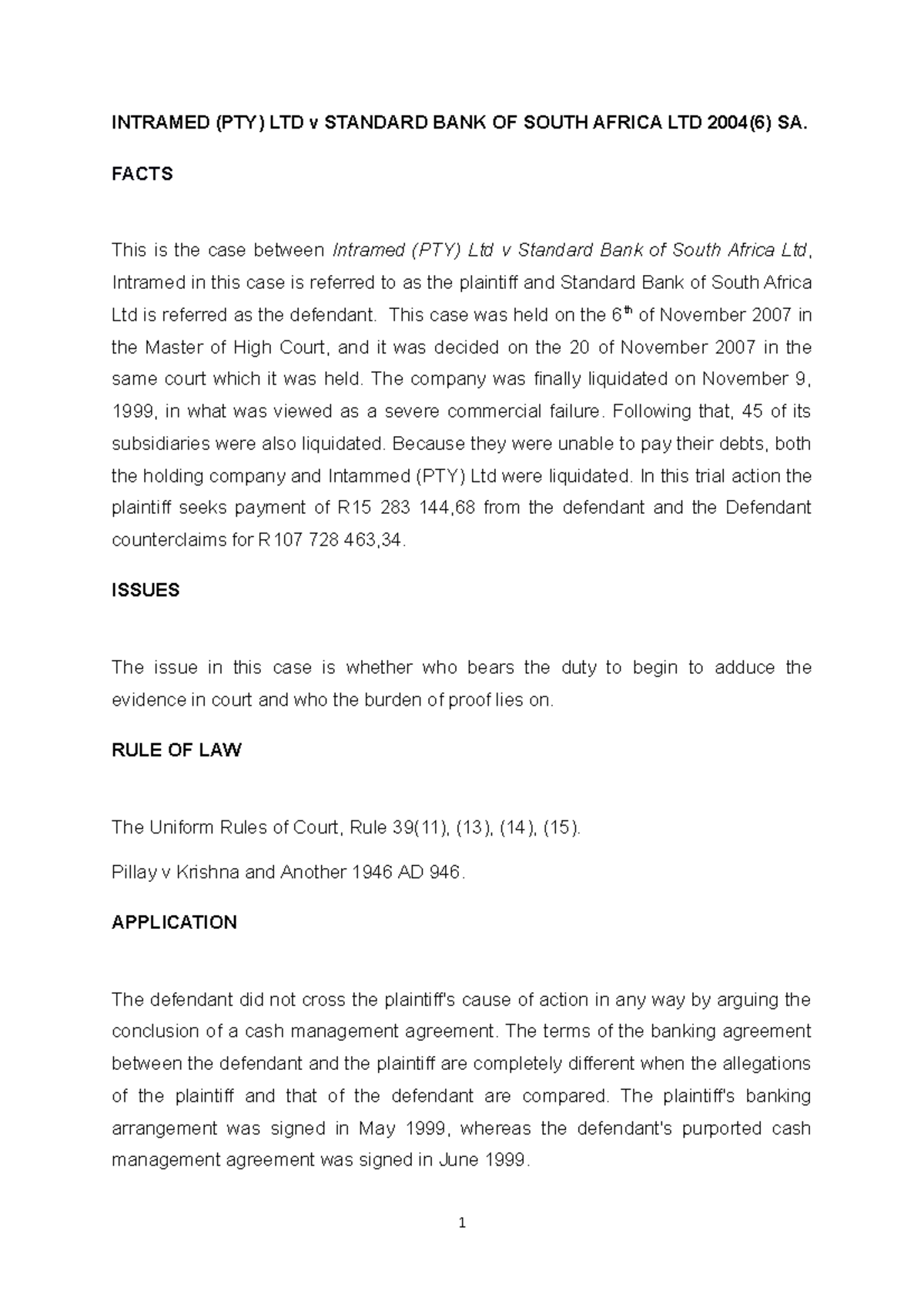 intramed-v-standard-bank-of-sa-summary-intramed-pty-ltd-v-standard