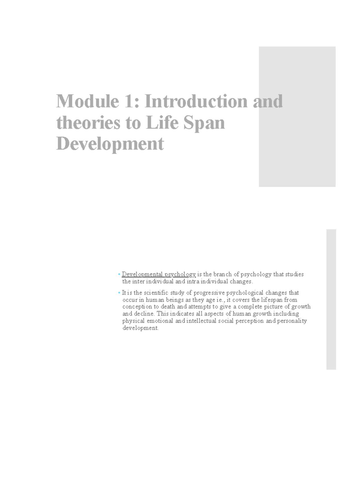 Module 1 S5 - Deep notes - Module 1: Introduction and theories to Life ...