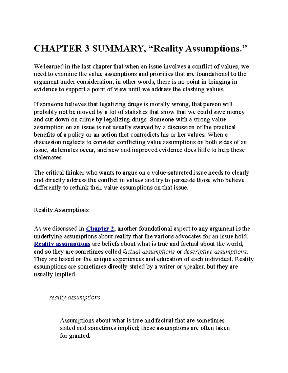 hu345-chapter-3-summary-chapter-3-summary-reality-assumptions-we