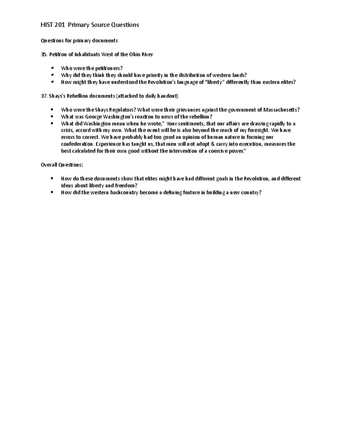 Questions for Anxious Elites and Unruly Americans primary documents ...