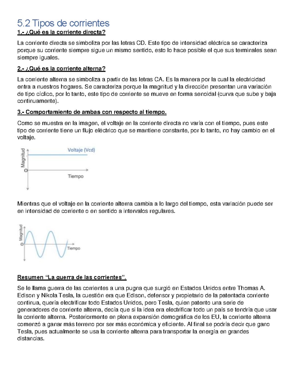 Tipos de corrientes - ¿Qué es la corriente directa? La corriente ...
