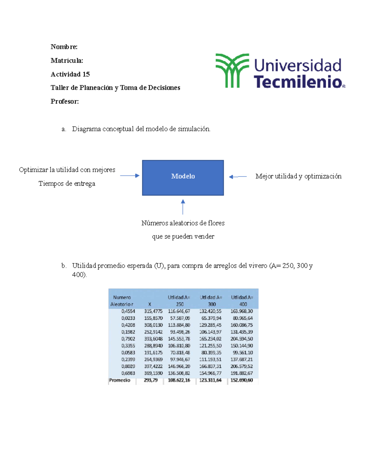 Actividad 15 Taller de planeación y toma de desiciones - Nombre ...