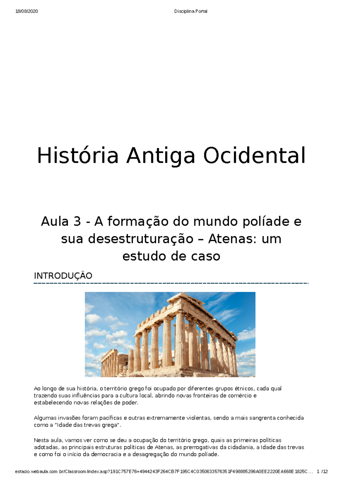 Um estudo sobre a História Antiga