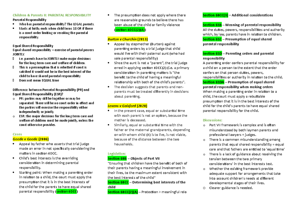 Parental Responsibility Summary Children Parents II PARENTAL   Thumb 1200 848 