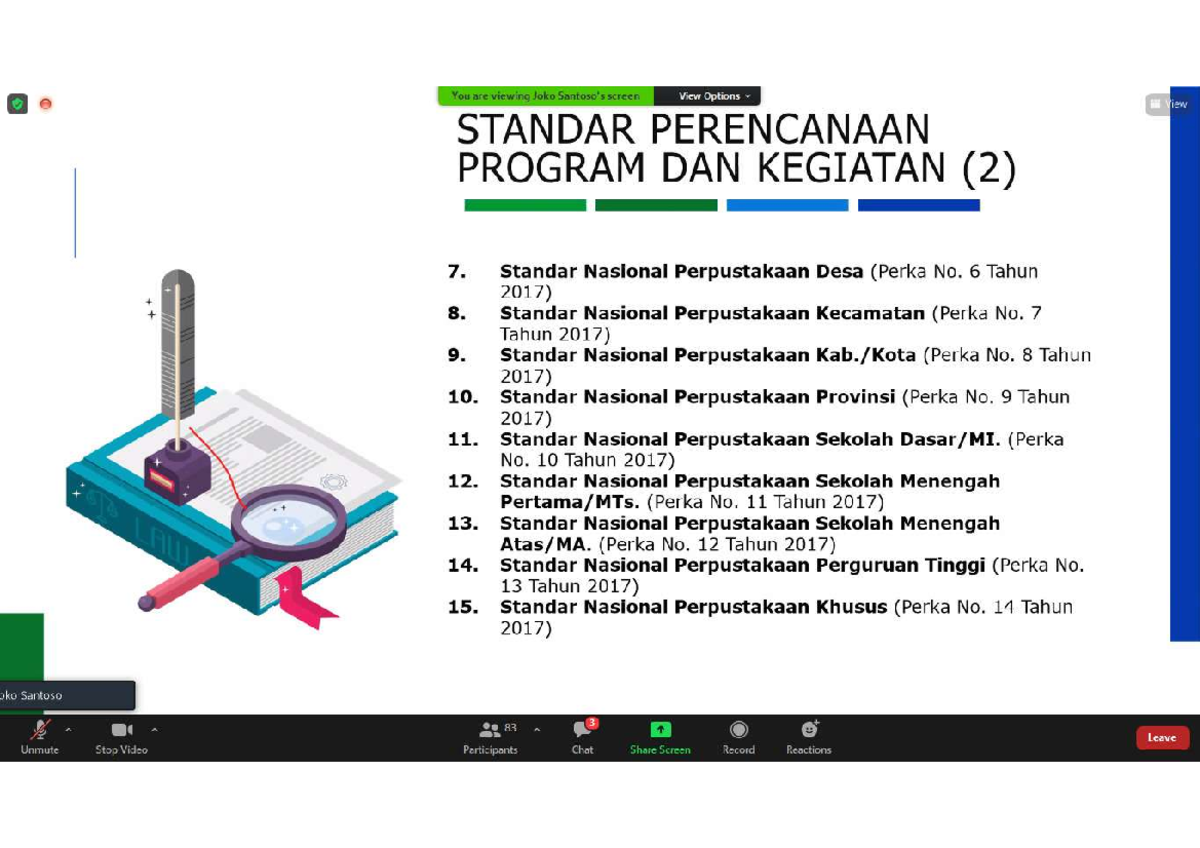 Standart Perencanaan - Perpustakaan - Studocu