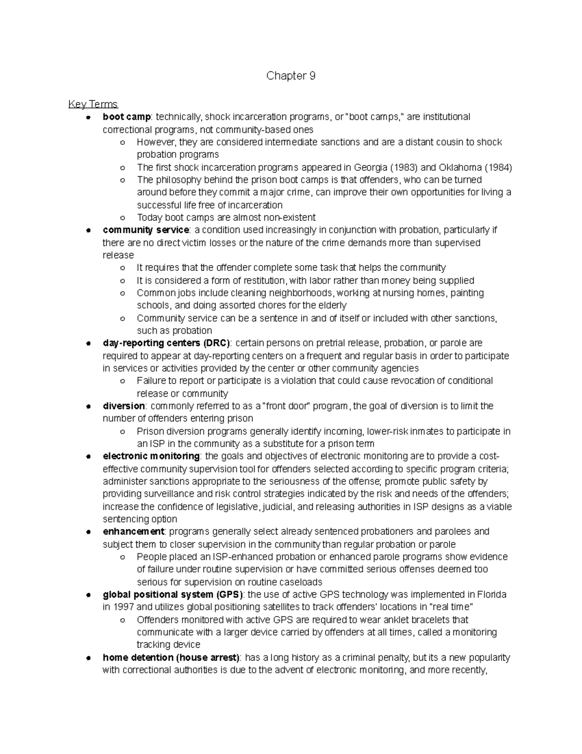 Chapter 9 Dr. Alex Szalewski Chapter 9 Key Terms boot camp