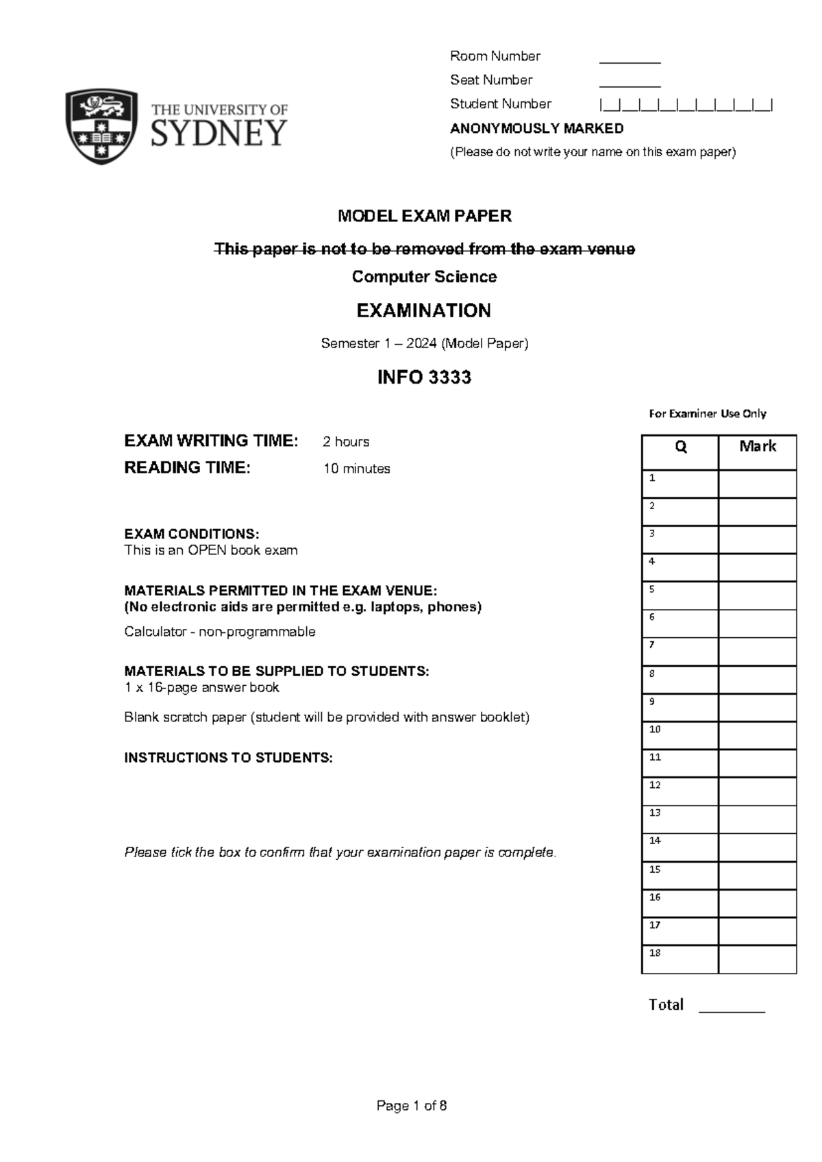 Project Management 3333 Model paper - MODEL EXAM PAPER This paper is ...