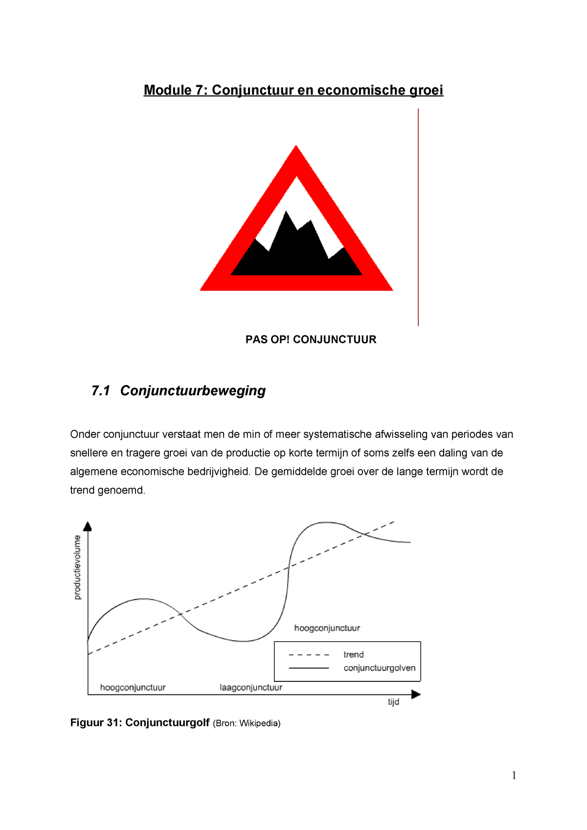 Module 7 Conjunctuur En Economische Groei Studocu