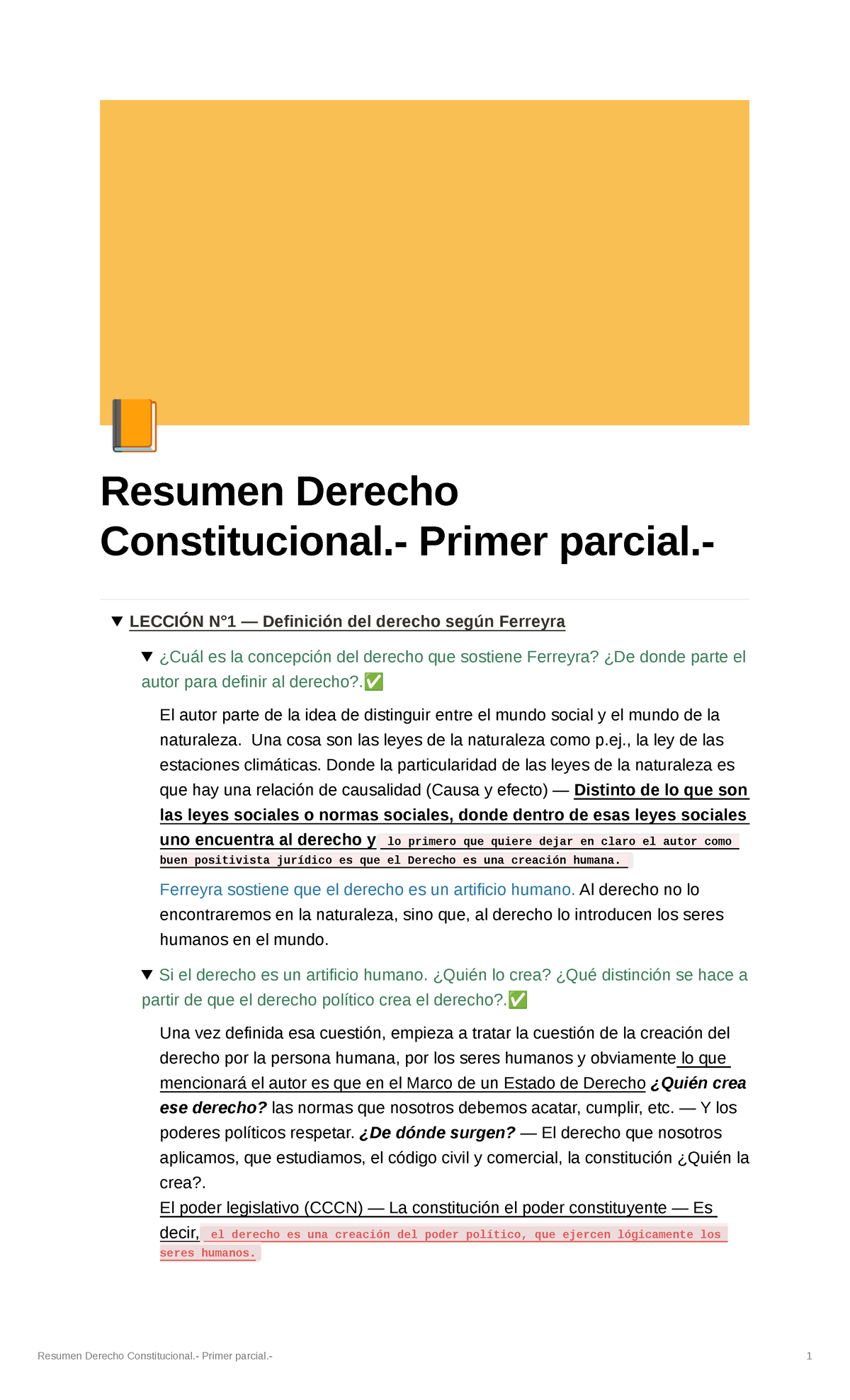 Resumen Derecho Constitucional - Primer Parcial ...