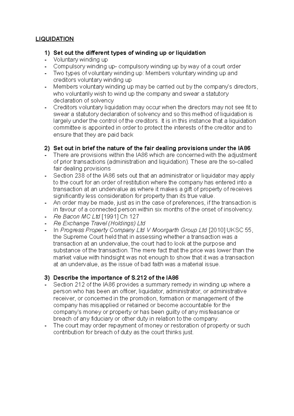 commercial-law-2-revision-liquidation-set-out-the-different-types-of