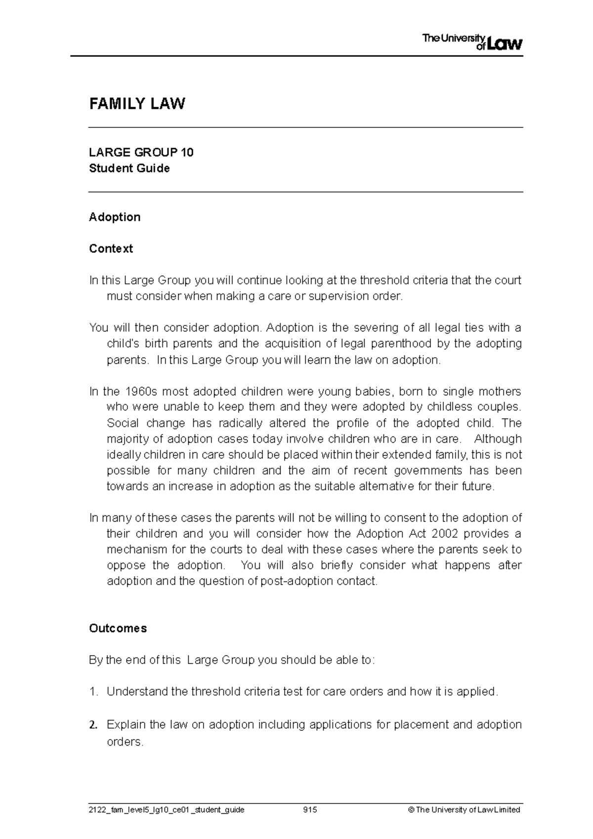 UTF-8''2122 fam level 5 lg10 ce01 student guide - FAMILY LAW LARGE ...