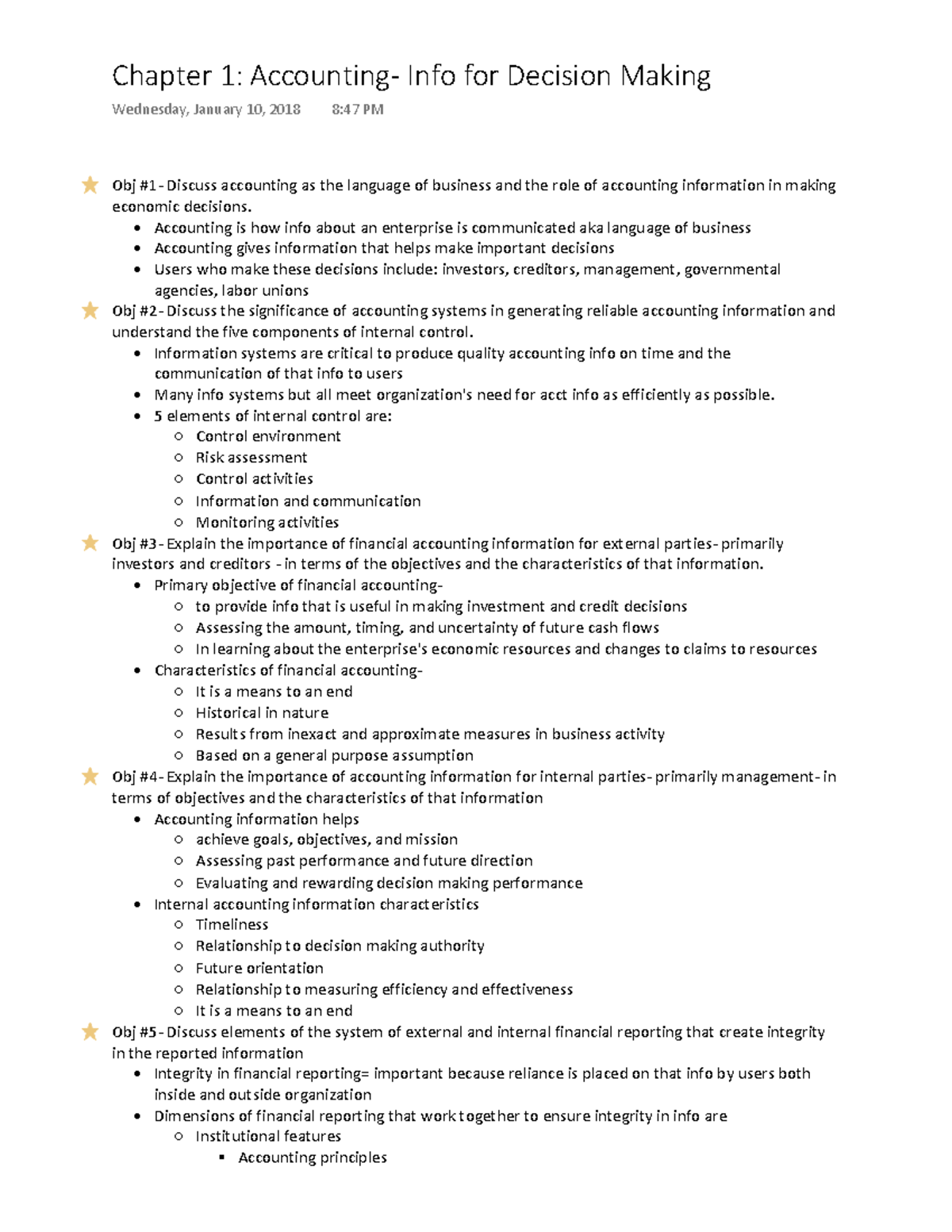 ACCT 115 Chapter 1 - Lecture Notes 1 - Chapter 1: Accounting— Info For ...