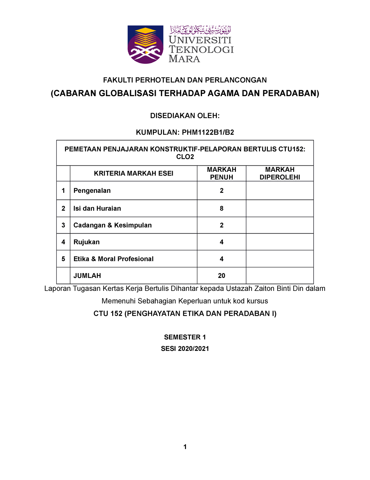 group assignment ctu152