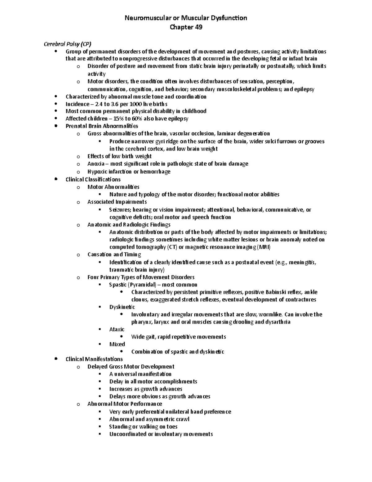 Musculoskeletal Notes - Neuromuscular or Muscular Dysfunction Chapter ...