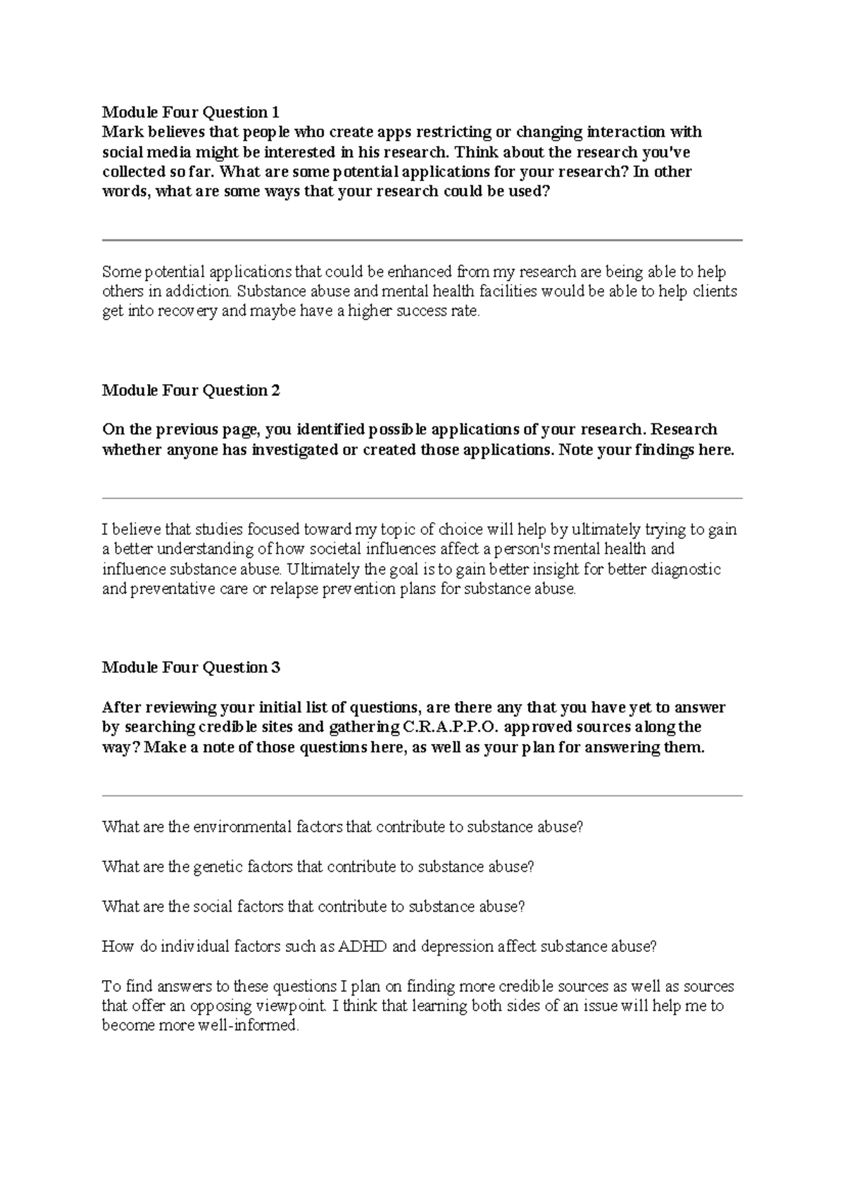 Victoria Goree SCS 200 Applied Social Sciences - Module Four Question 1 ...