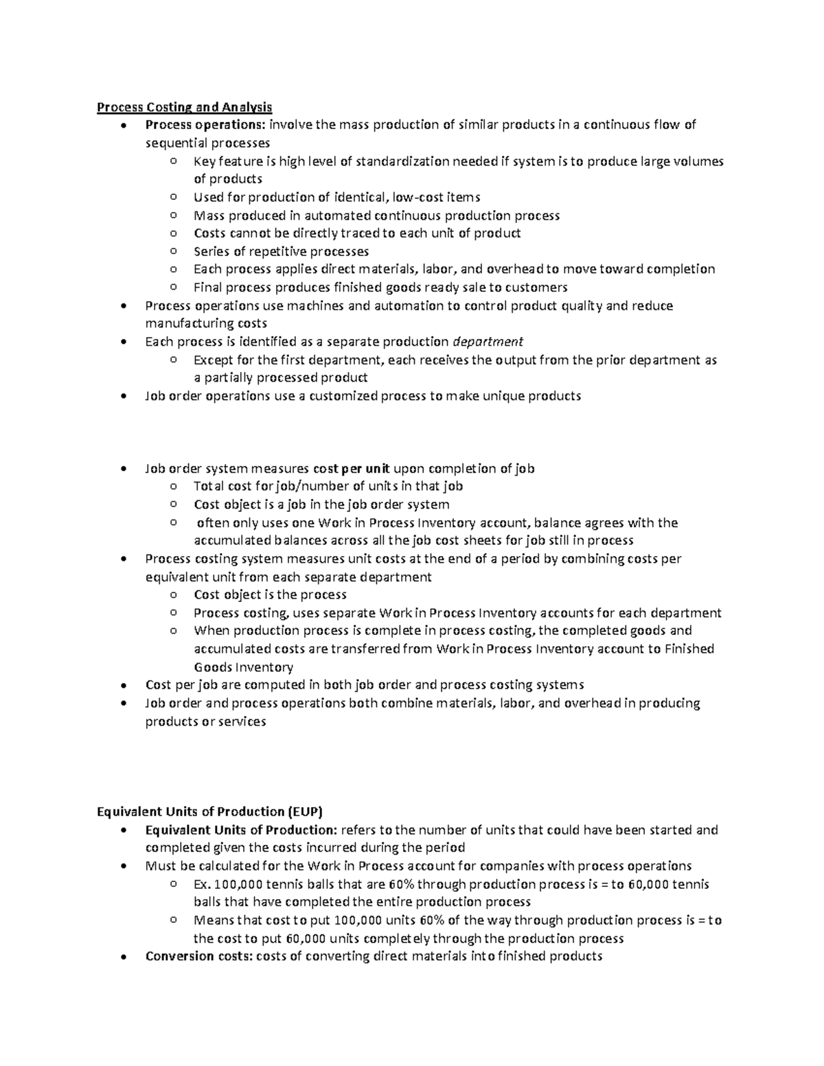 Process Costing and Analysis Pt 1 - Process Costing and Analysis ...