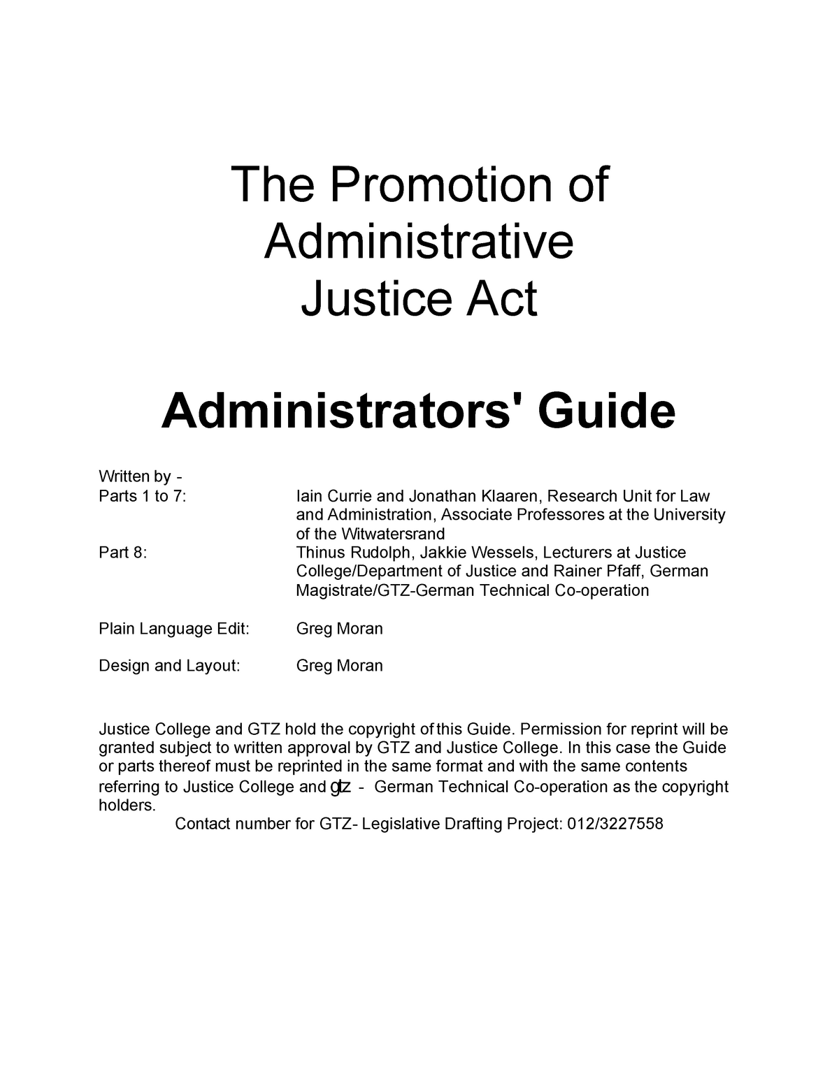 Promotion of Administration of Justice Act guide - The Promotion of 