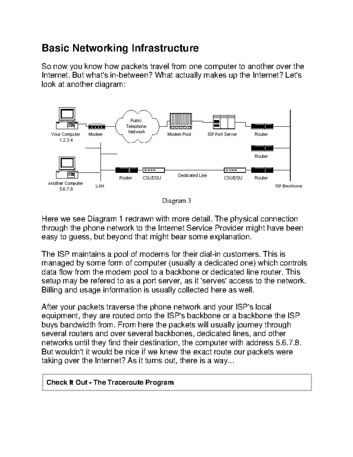 Basic Networking Infrastructure But what's inbetween? What actually