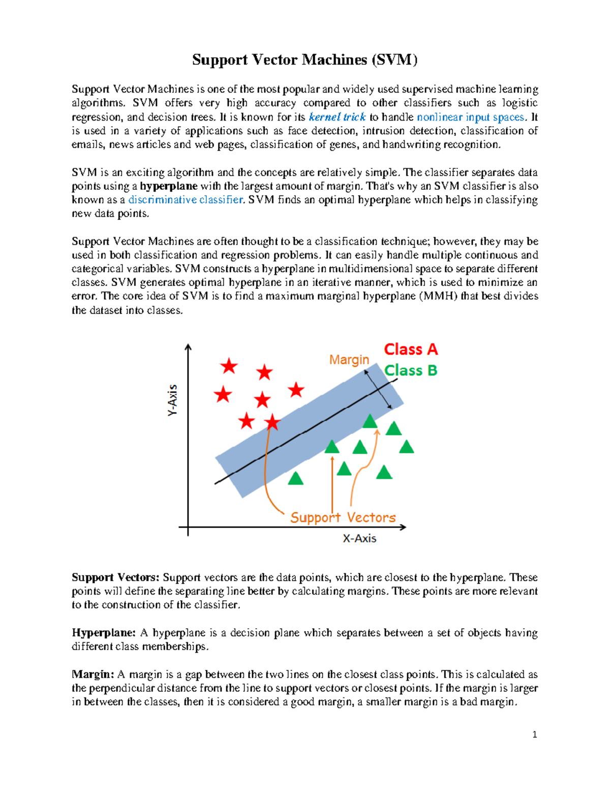 Support Vector Machines (SVM) - Support Vector Machines (SVM) Support ...