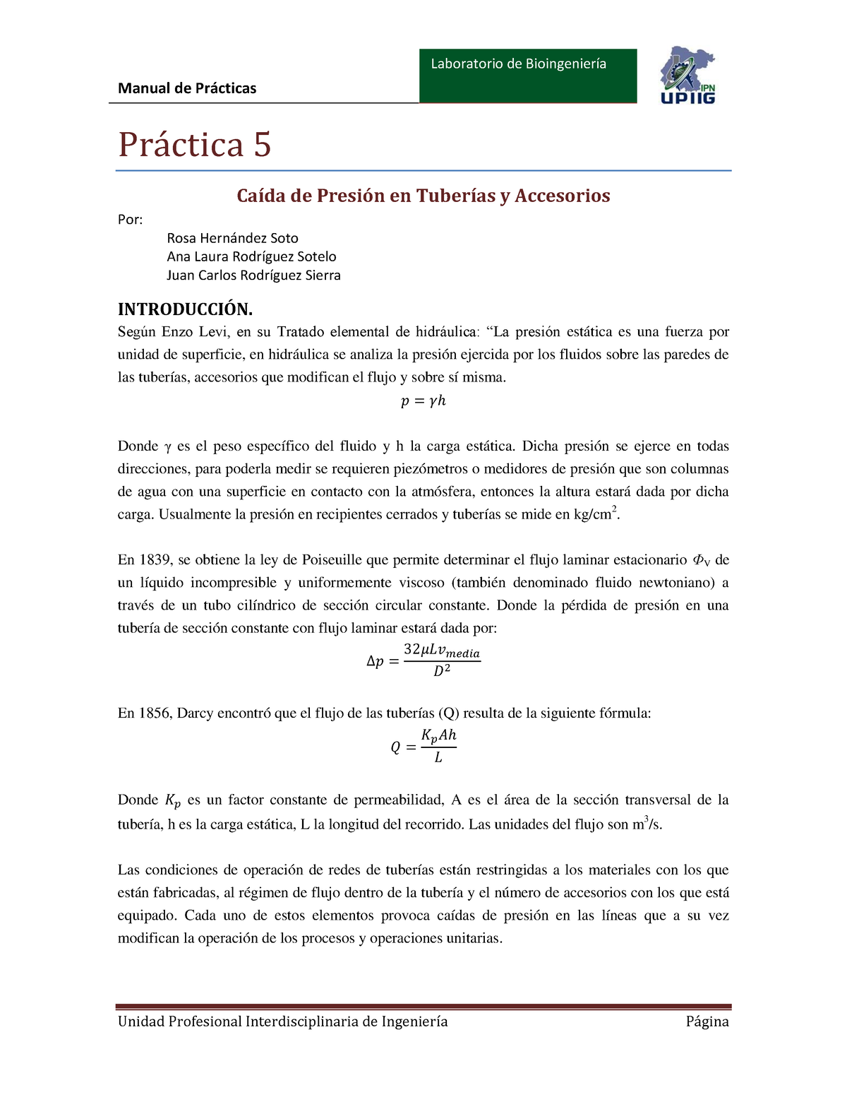 Practica 5 Caidas De Presion - Manual De Pr·cticas Pr·ctica 5 CaÌda De ...