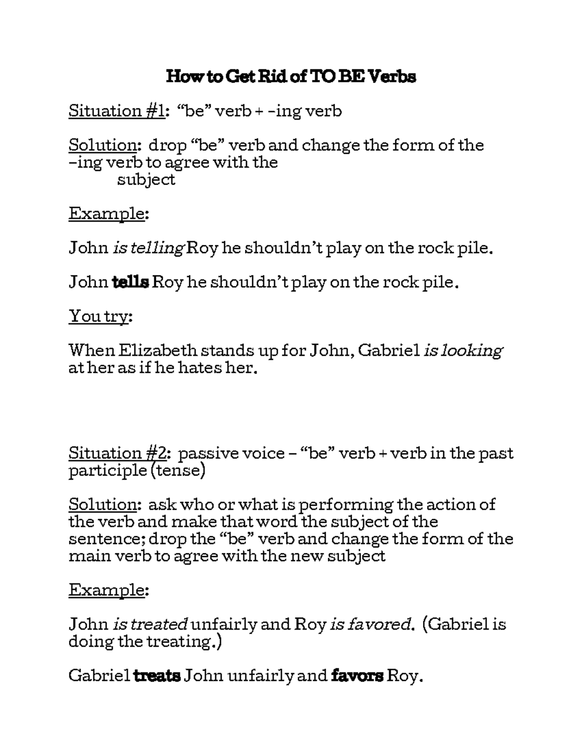 how to get rid of to be verbs in essays