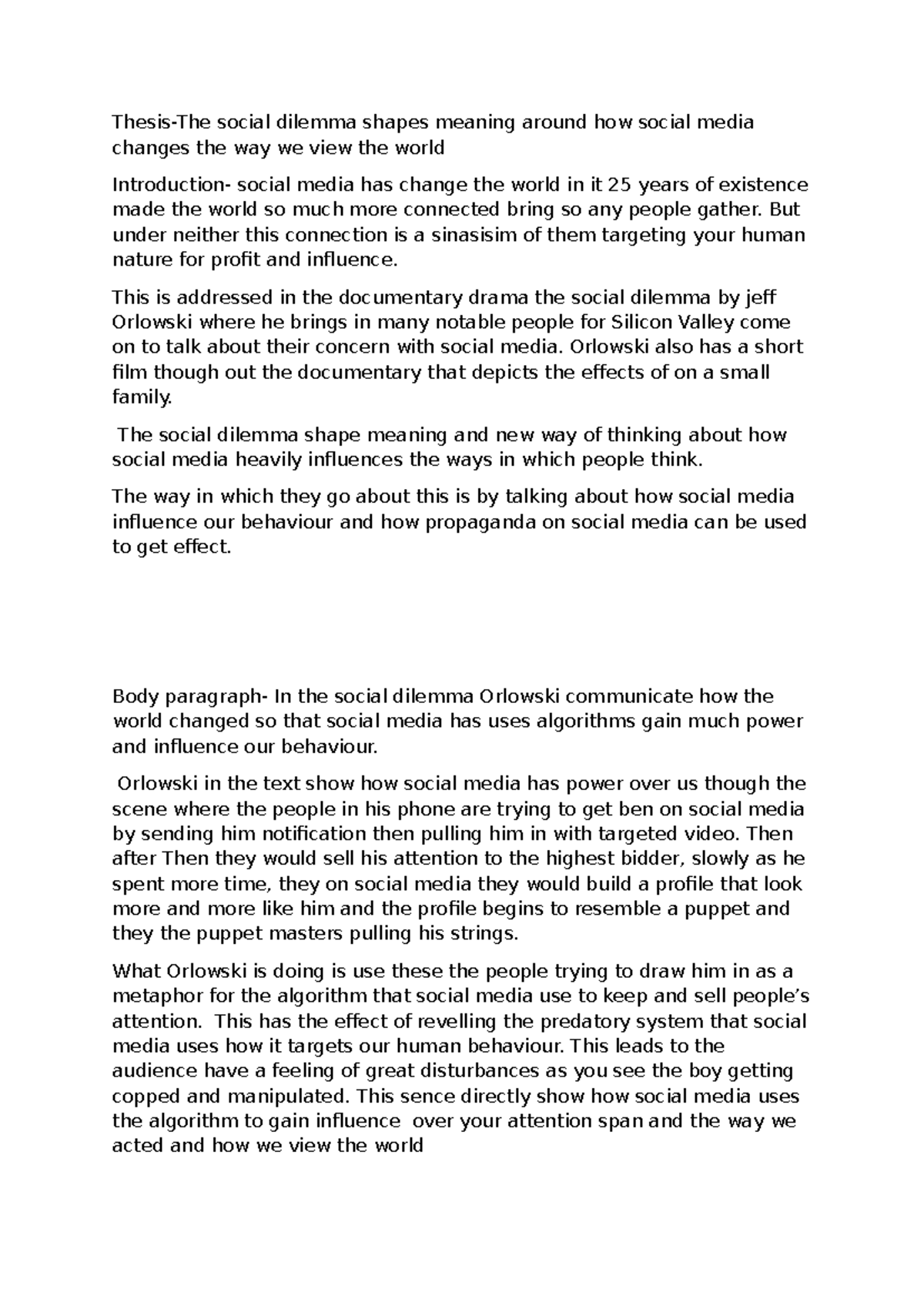 The social dilemma shapes meaning around how social media changes the