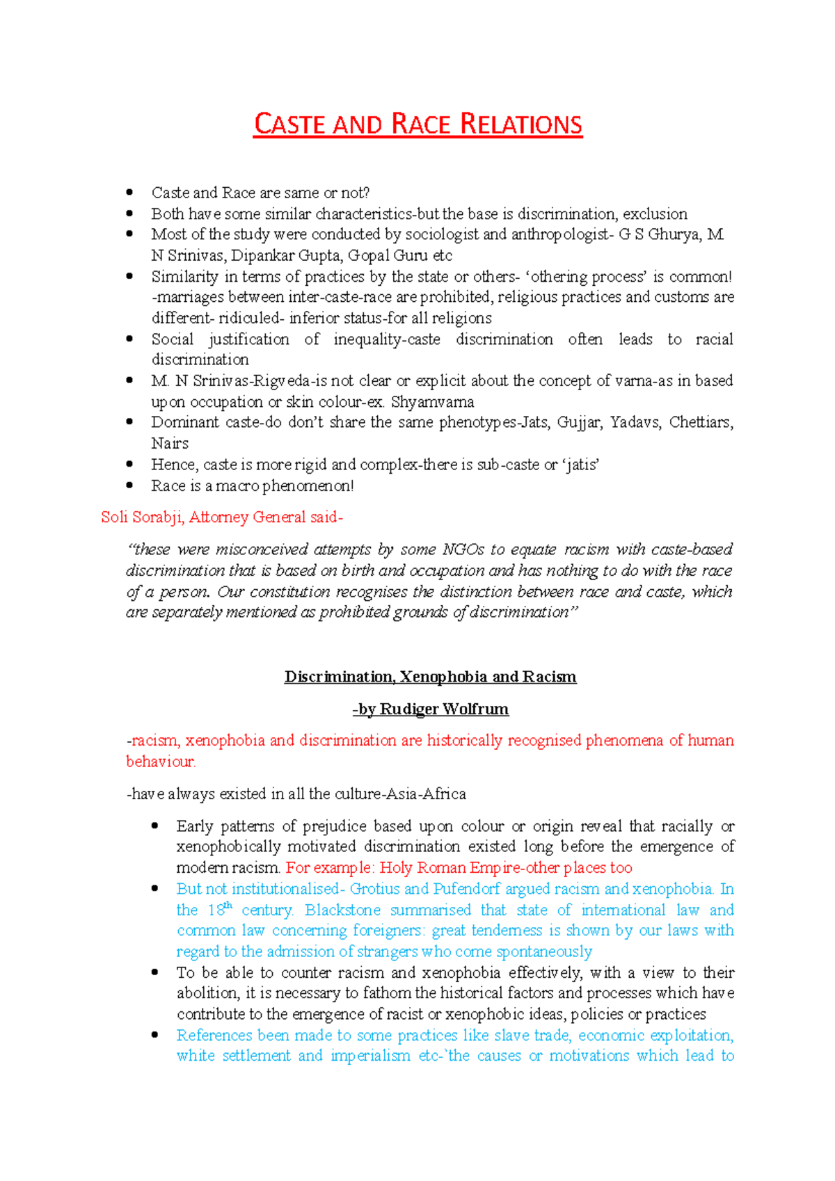 Caste and Race Relations - C ASTE AND RACE RELATIONS Caste and Race are ...