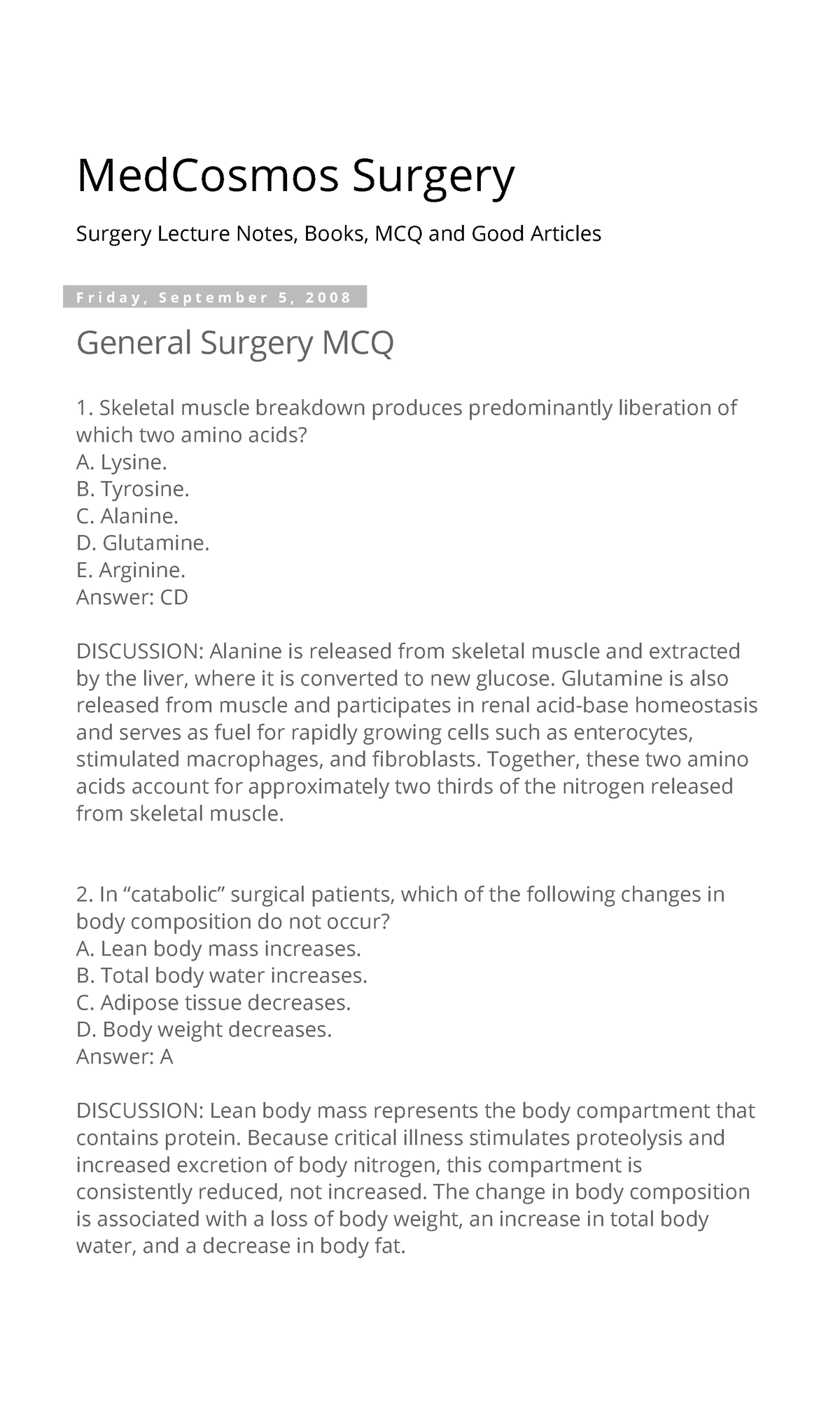 General Surgery MCQ - These are MCQ FOR PRACTICING YOUR KNOELEDGE ...