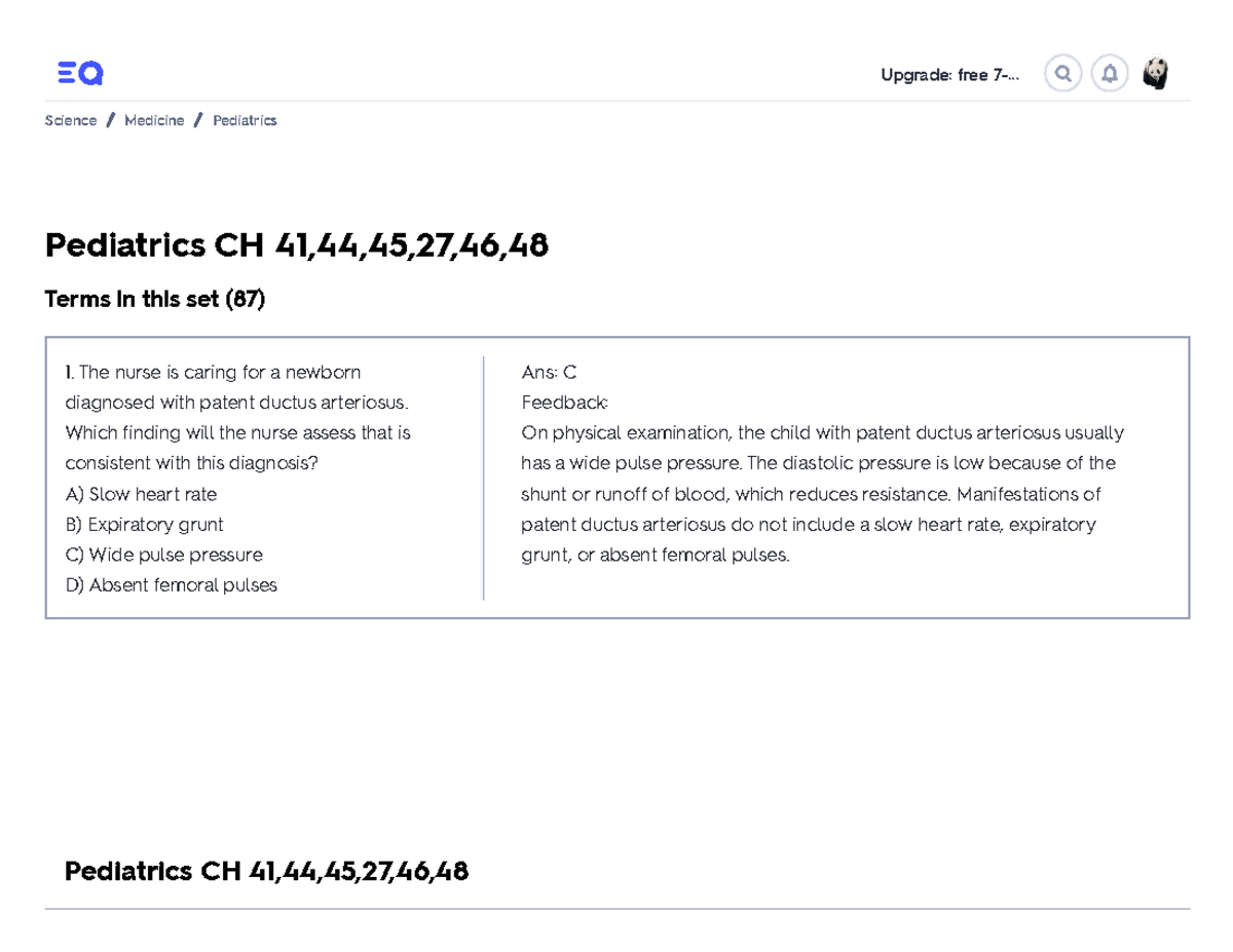 Pediatrics CH 41,44,45,27,46,48 Flashcards Quizlet - Upgrade: Free 7 ...