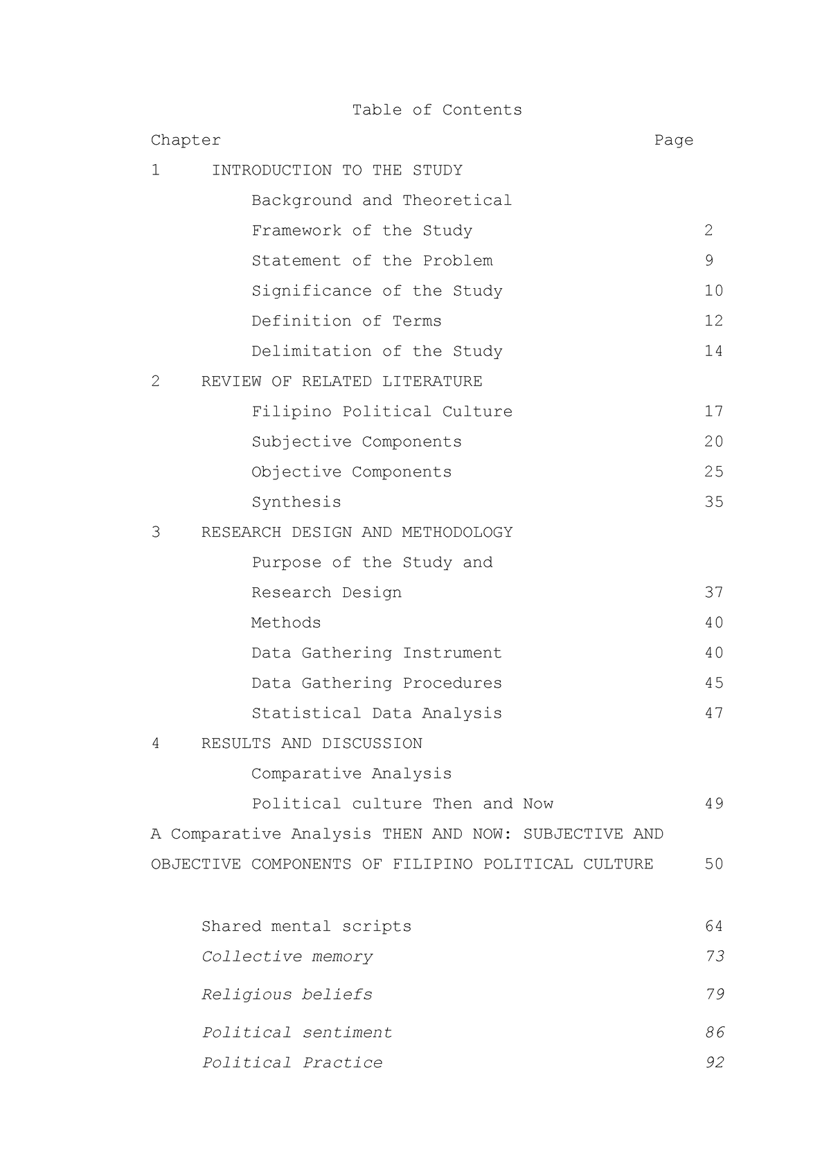 Final Table of Contents - Table of Contents Chapter Page 1 INTRODUCTION ...