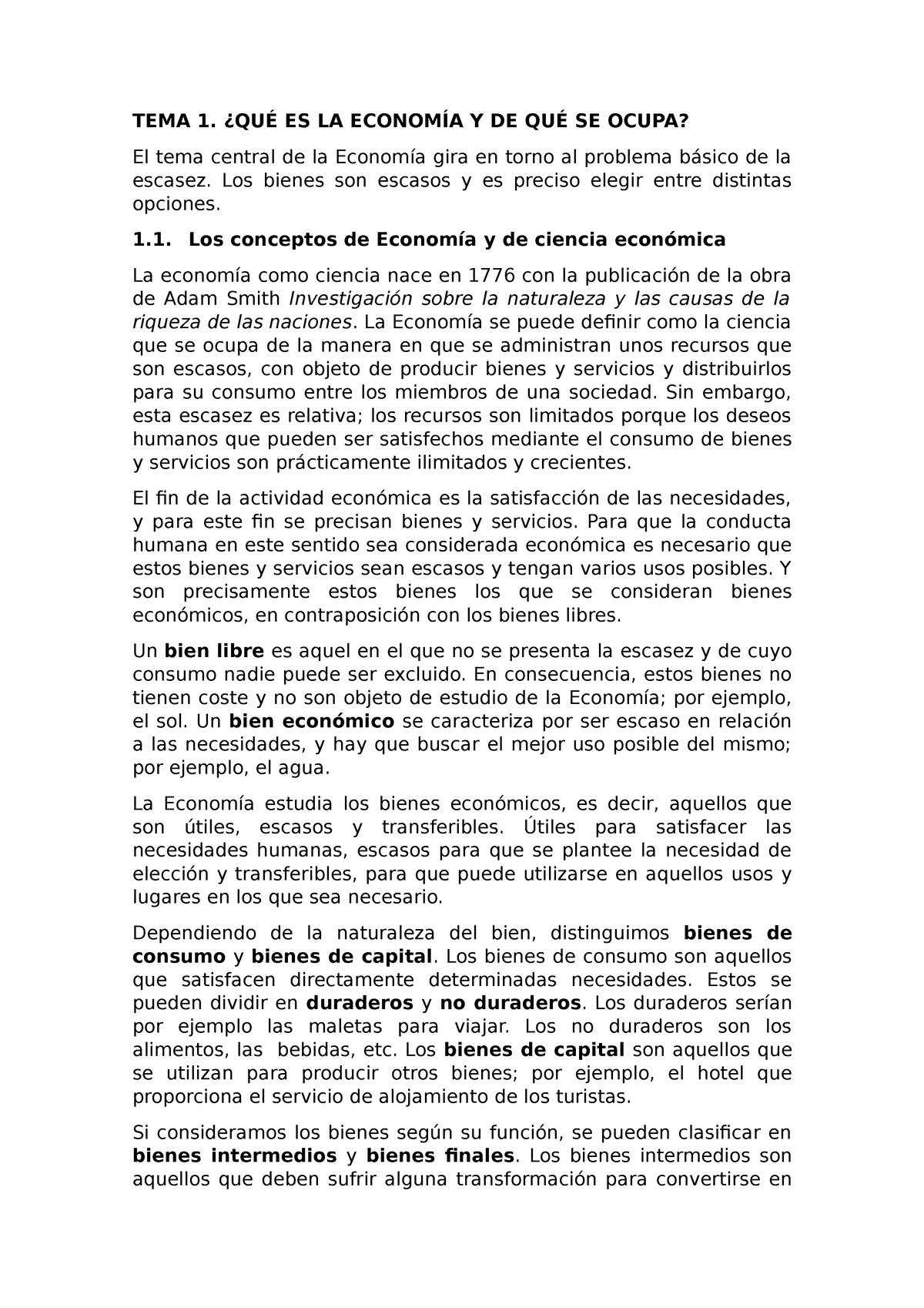 introduccion a la economia resumen