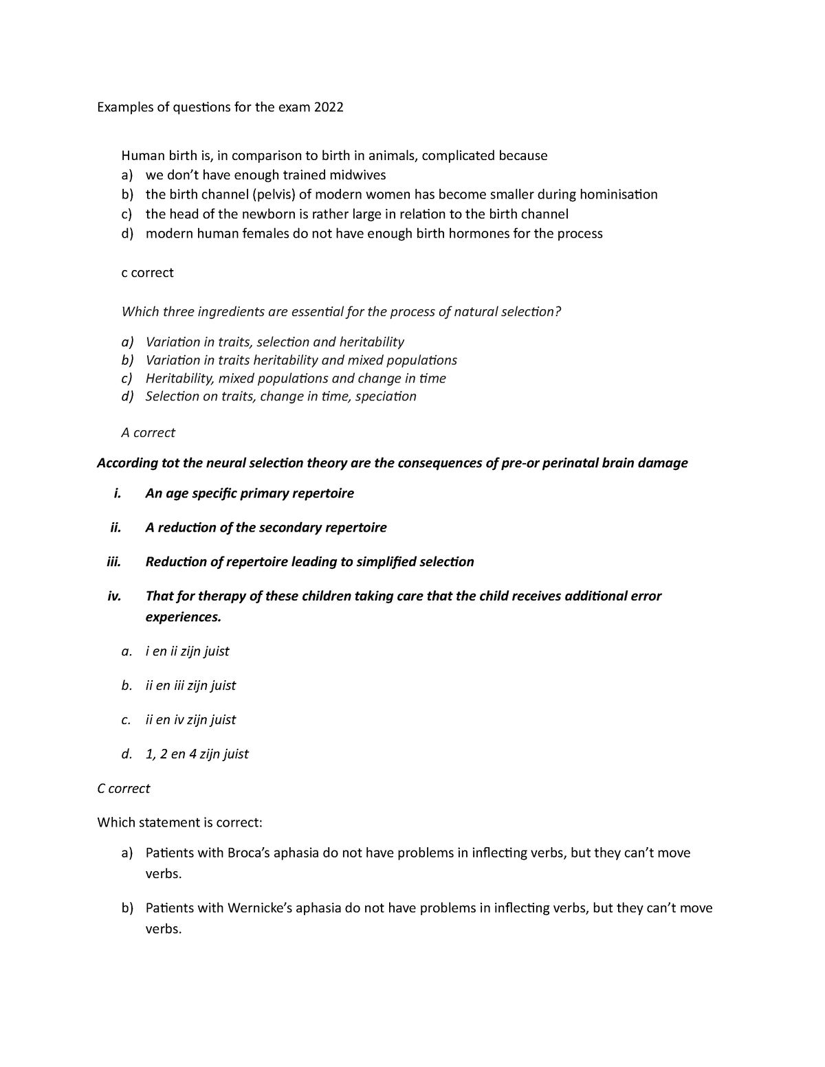 Examples of questions for the exam 2022(1) - Examples of questions for Sns-Brigh10