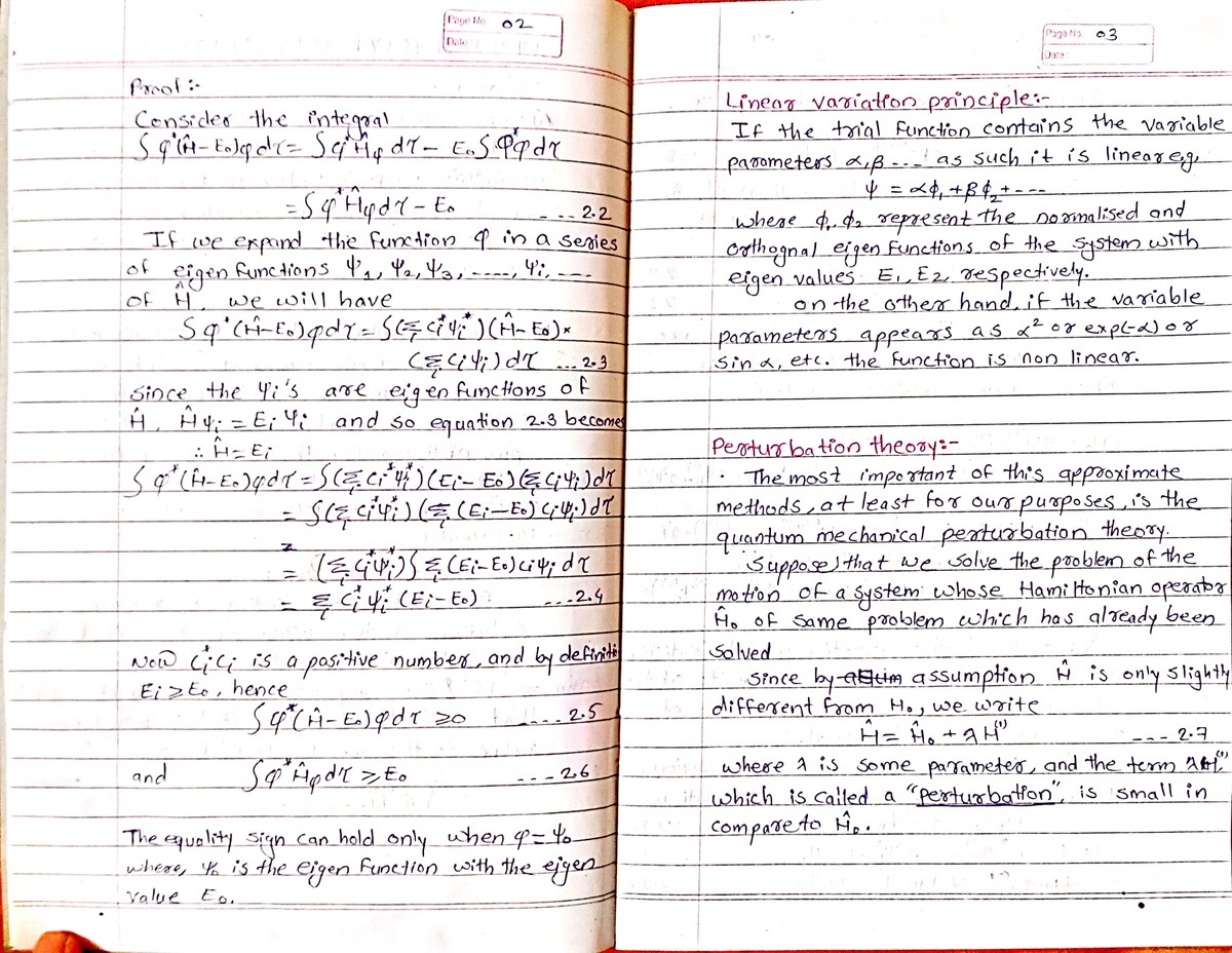 Approximate Method of Quantum Mechanics - Chemistry - Studocu
