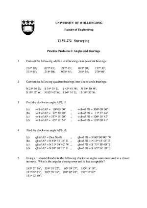 Surveying - Lecture Notes - 1 - 6 Notes 2011 - CIVL272 Engineering ...