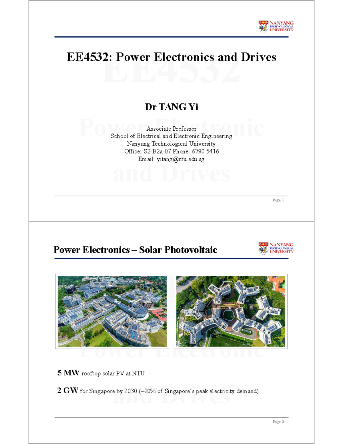 EE4532 Lecture Notes part 2 Power Electronic and Drives EE4532 Power