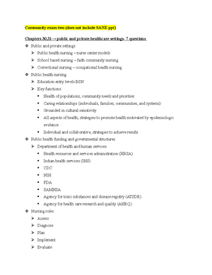 Community health test 1 - Foundations of Community Health Nursing ...