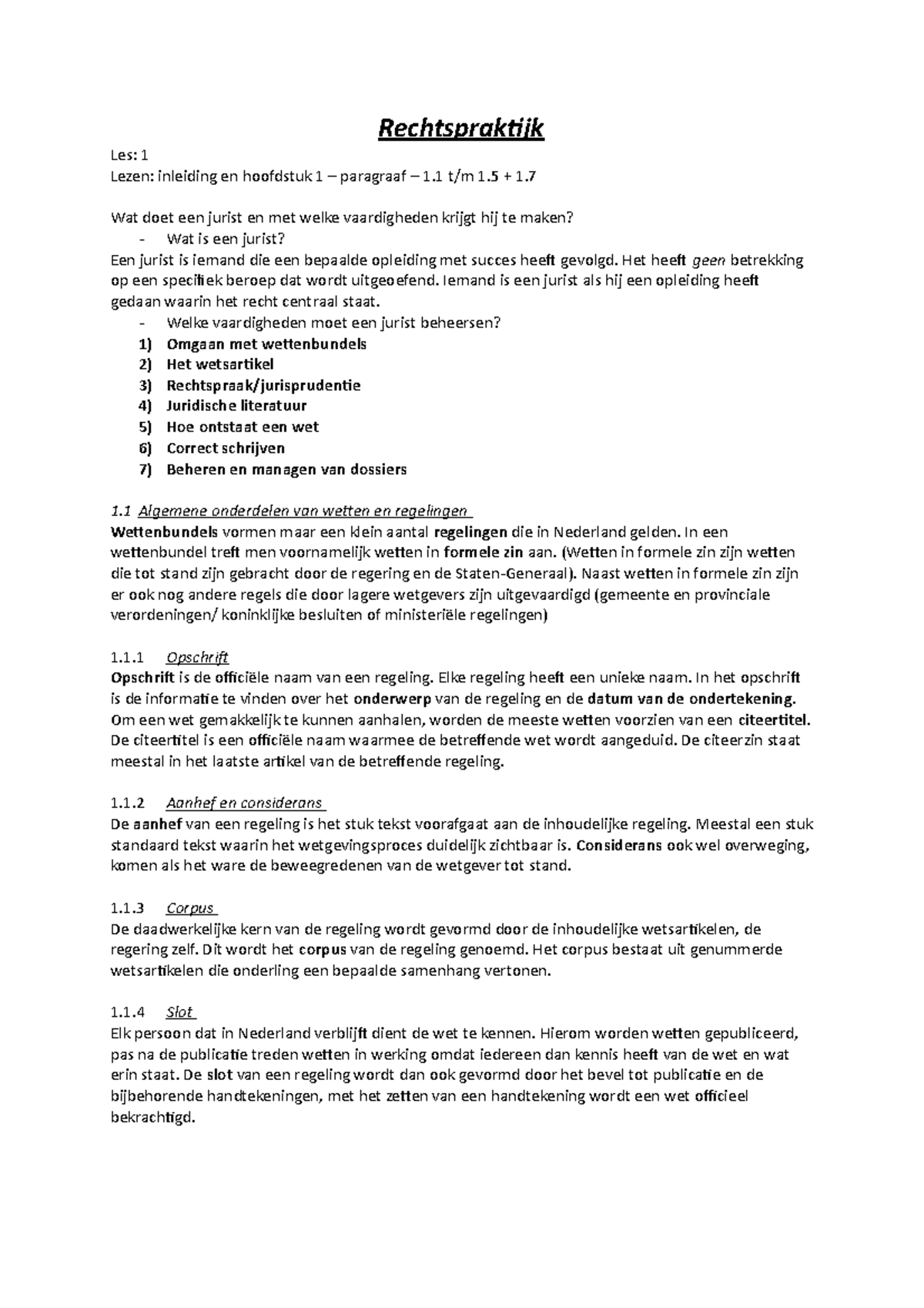 Rechts Praktijk Samenvatting - Rechtspraktijk Les: 1 Lezen: Inleiding ...