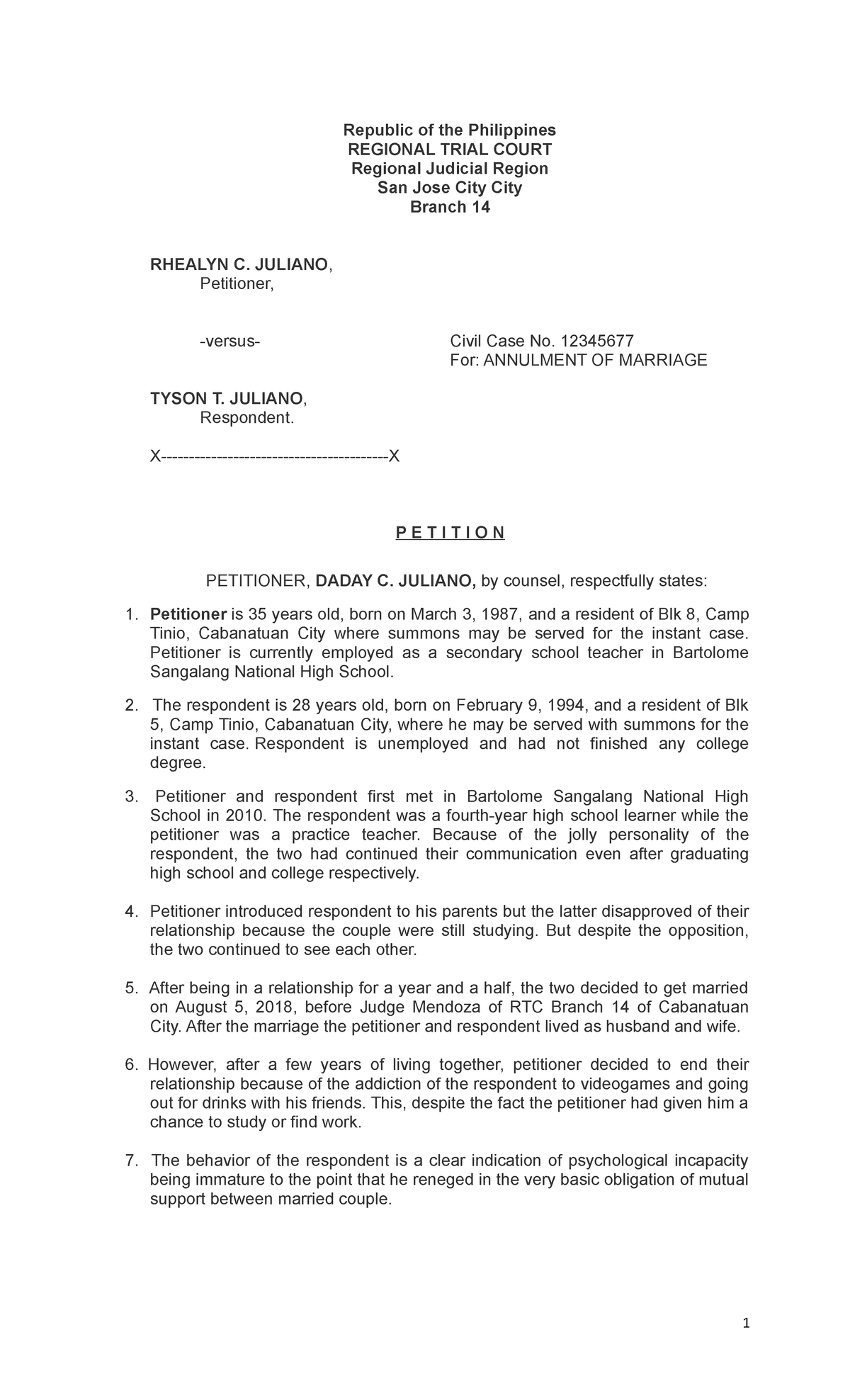 01 Petition-for-Annulment-of-Marriage Ok - Republic of the Philippines ...