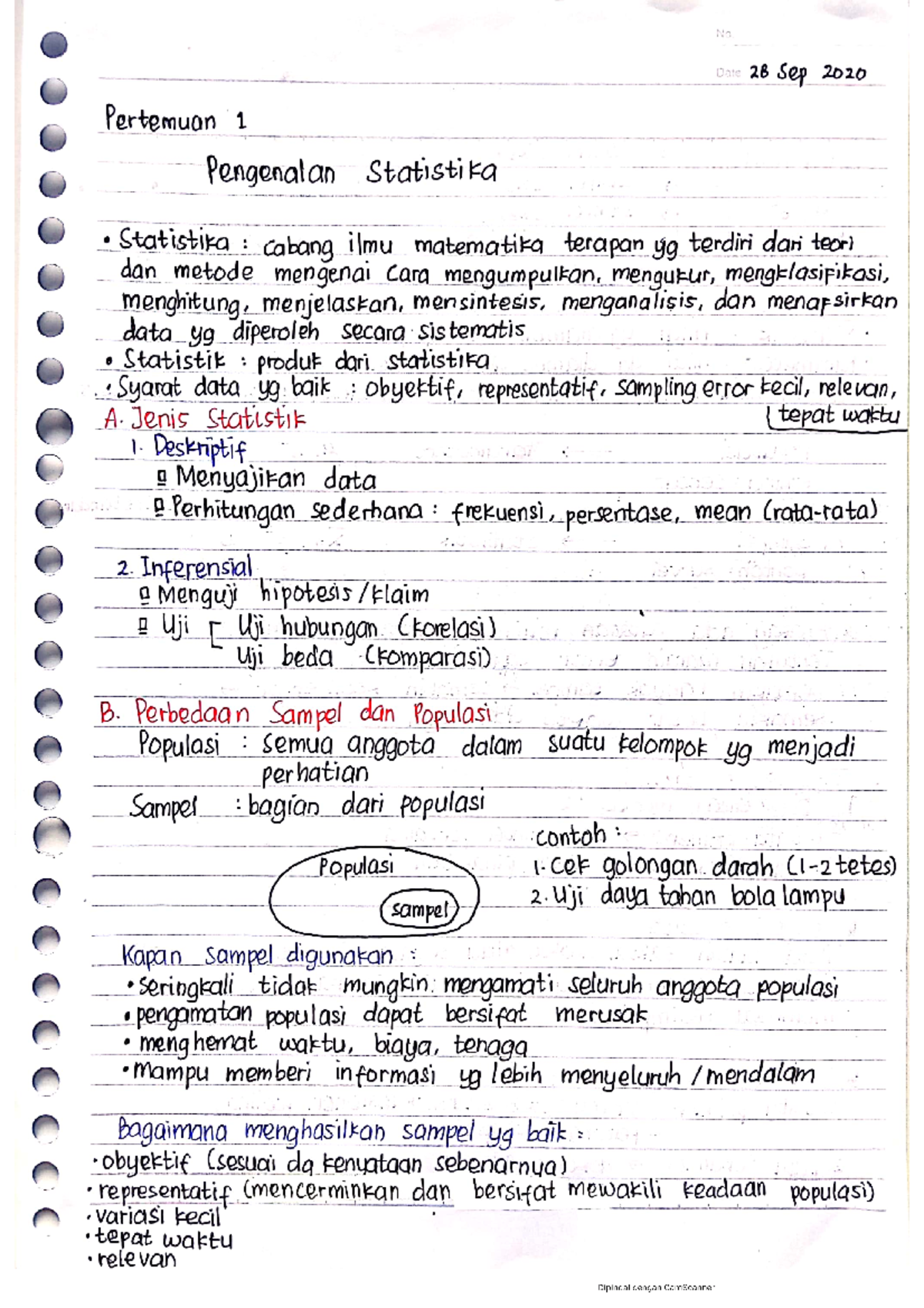 Statistika 1 - Pengenalan Statistika - Statistik Lanjutan - Studocu