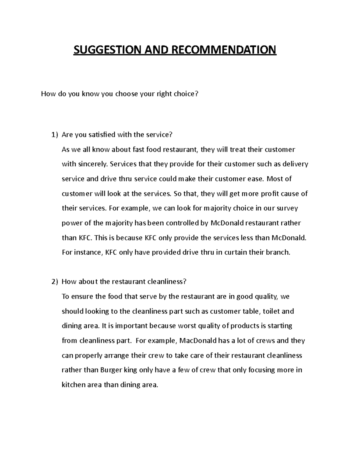 Suggestion AND SUGGESTION AND How do