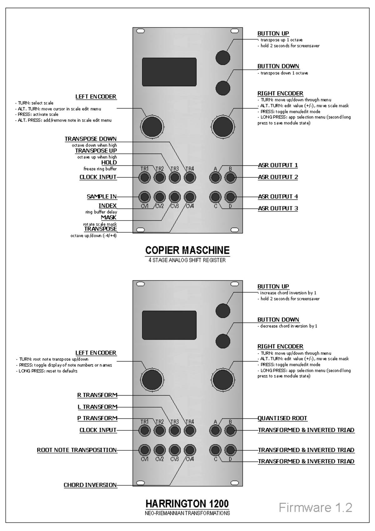Ornament and crime asdsadas Firmware 1. CV1 CV2 CV3 CV TR1 TR2 TR3