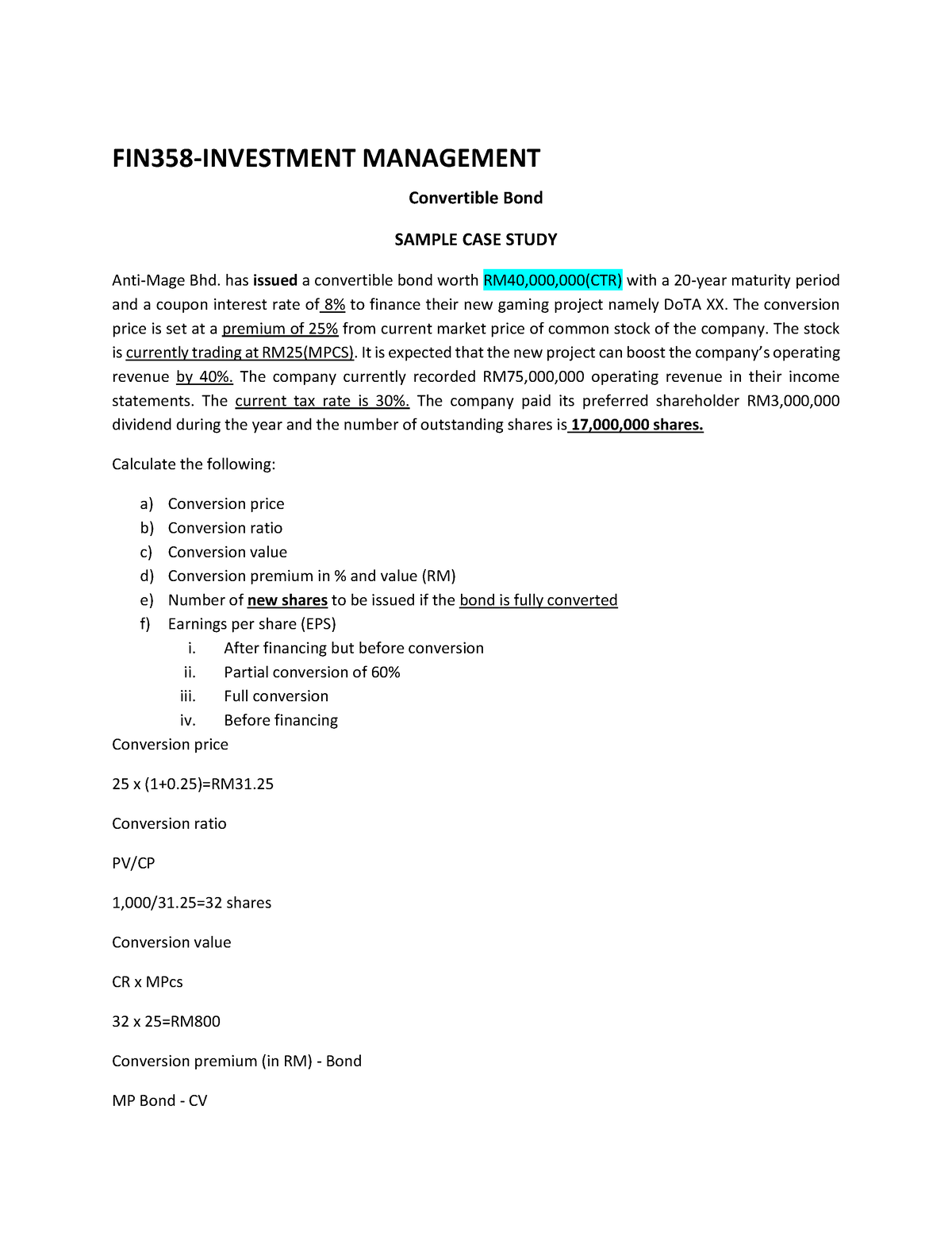 case study on corporate bonds