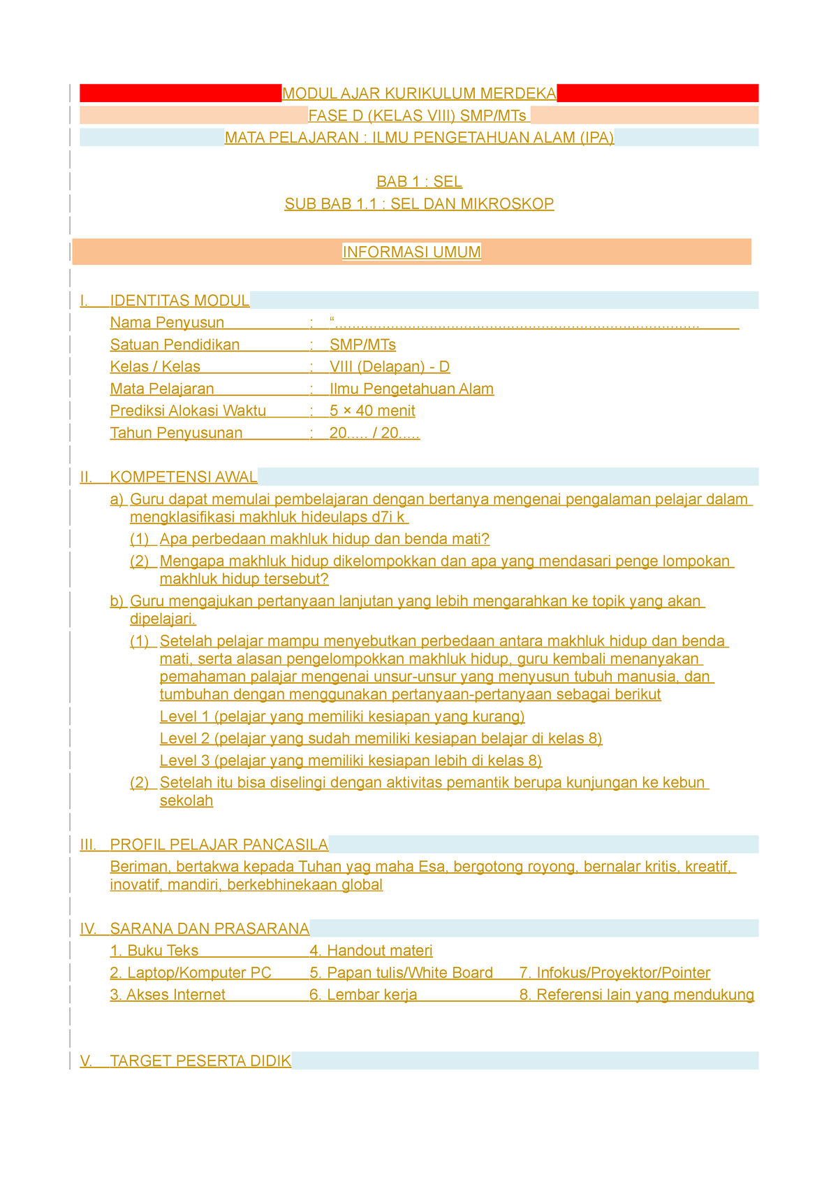 Modul AJAR IPA 8 - Bab 3 - YES - MODUL AJAR KURIKULUM MERDEKA FASE D ...