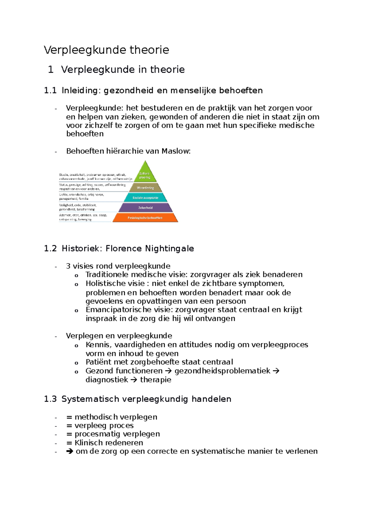 Verpleegkunde Theorie - 3 In Het Verpleegproces - 5 Fasen: O Anamnese O ...